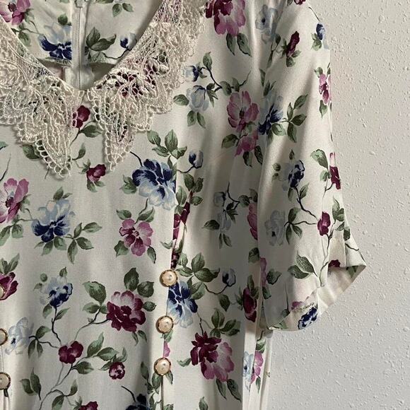 Vintage 80s90s floral midi dress - Picture 3 of 5